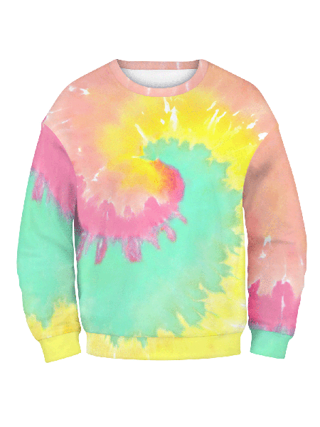 Loosen Off Shoulder Casual Tie Dye Sweatshirts, Color6, Hoodies & Sweatshirts
