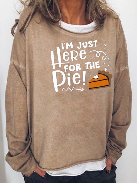 

I'm Just Here For The Pie Sweatshirt, Khaki, Hoodies&Sweatshirts