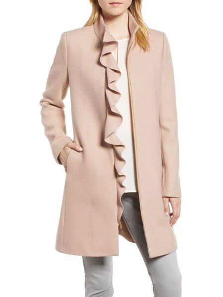 

Simple Lady Woolen Regular Fit Vintage Outerwear, Apricot, Jackets