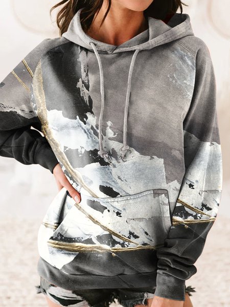 

Hooded Casual Abstract Sweatshirt, Multicolor, Sweatshirts & Hoodies