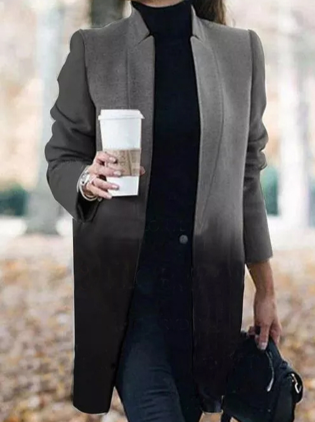 

Elegant Ombre Outerwear, Black, Coats