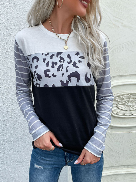

Casual Cotton Blends Shirts & Tops, Black, Long sleeve tops