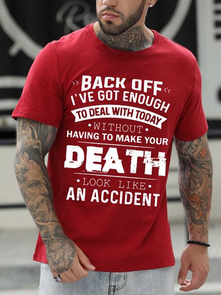 

Back Off I've Got Enough To Deal With Today Shirt, Sarcasm Shirt Short Sleeve Tshirts, Red, T-shirts