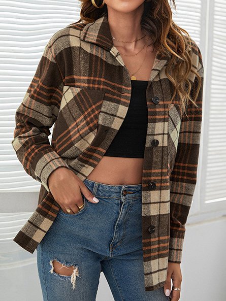 

Checked/Plaid Basics Outerwear, Camel, Shirts & Blouses