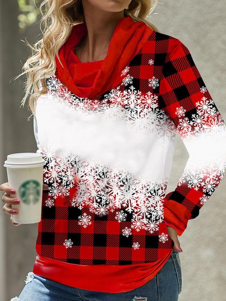 

Snowflake Print Grid Red Sweatshirts, Sweatshirts & Hoodies