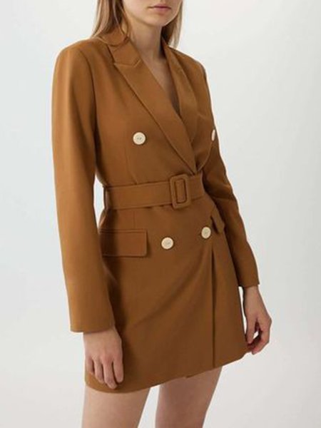 

Regular Fit Solid Lapel Outerwear, As picture, Blazers