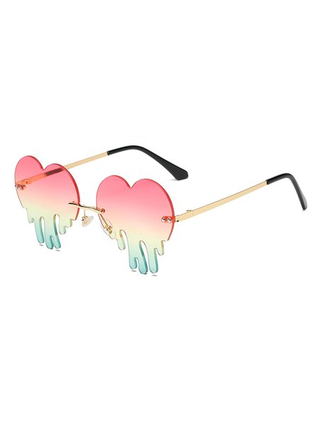 Valentine's Day Personality Irregular Melting Heart Glasses, Color1, Accessories