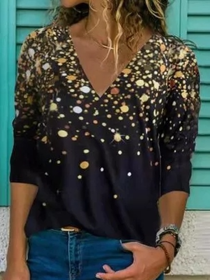 

Casual Cotton Blends Ombre Shirts & Tops, Black, Tops