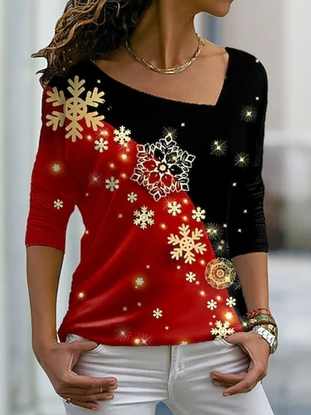 

Geometric Regular Fit Casual Shirts & Tops, Red, Tops
