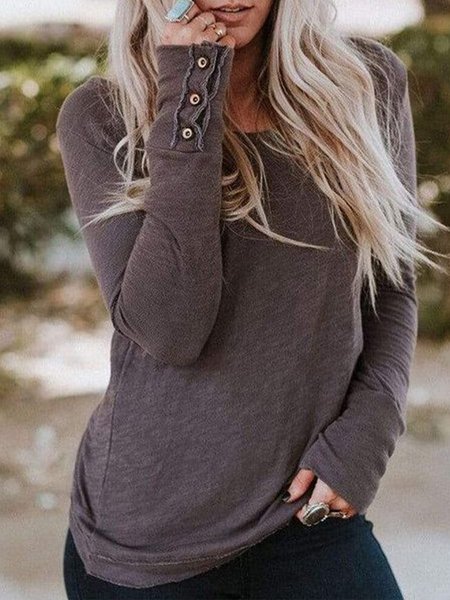 

Crew Neck Loosen Casual Shirts & Tops, Coffee, T-Shirts