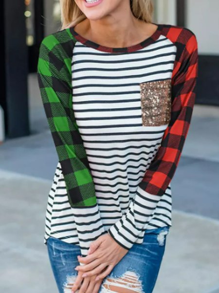 

Casual Grid Stripe and Shirts & Tops, White, Tops