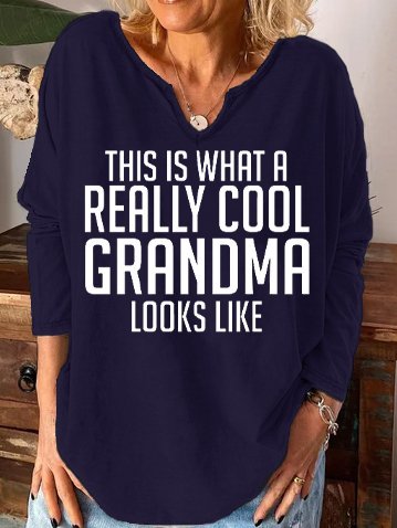 

This Is What A Really Cool Grandma Looks Like Women's Long Sleeve T-shirt, Blue, Long sleeves