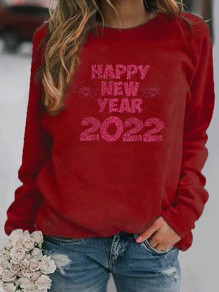 

2022 New year Casual Sweatshirt, Wine red, Hoodies & Sweatshirts