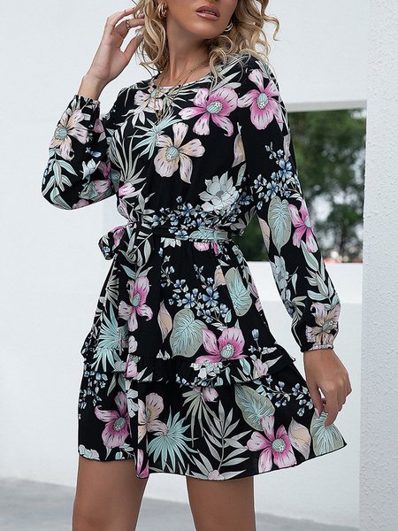 

Regular Fit Party Floral Dresses, Black, Floral Dresses