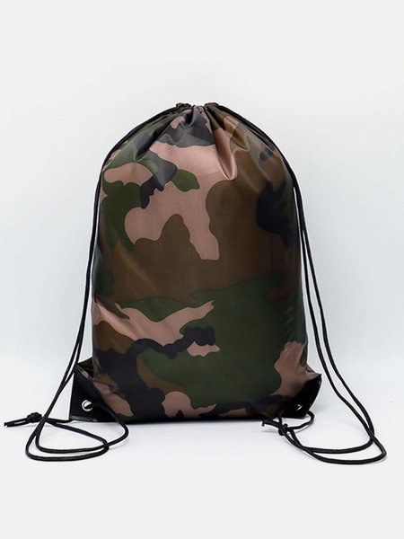 

Casual Camouflage Print Drawstring Beach Backpacks, Blue, Men Bags