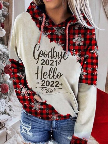 

Hello 2022 Vacation Loosen Hooded Sweatshirt, Red, Sweatshirts & Hoodies