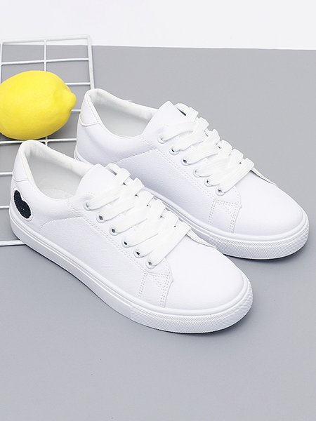 

Valentine's Day Heart PU Sneakers, Black, Athletic & Casual Shoes