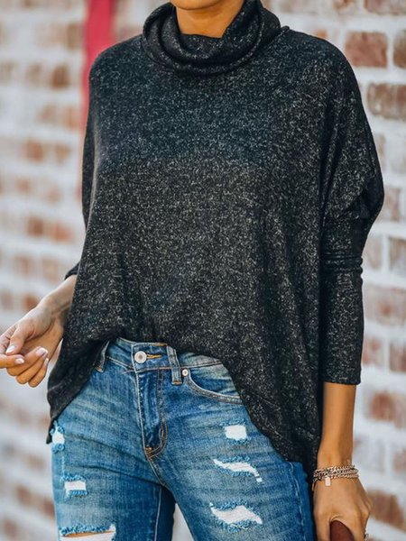 

Plain Loosen Vintage Shirts & Tops, Black, Tops