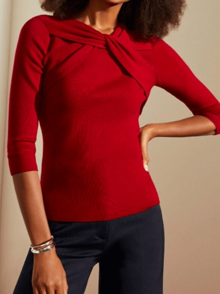

Spring V neck Skinny Work Formal Date High Stretch Tops, Datered, Tops