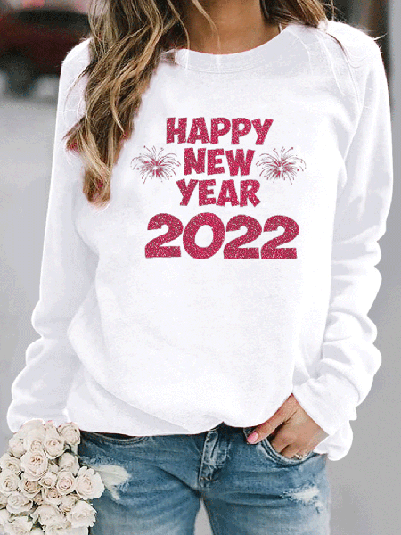 

Crew Neck Loosen Casual Sweatshirts, White, Hoodies & Sweatshirts
