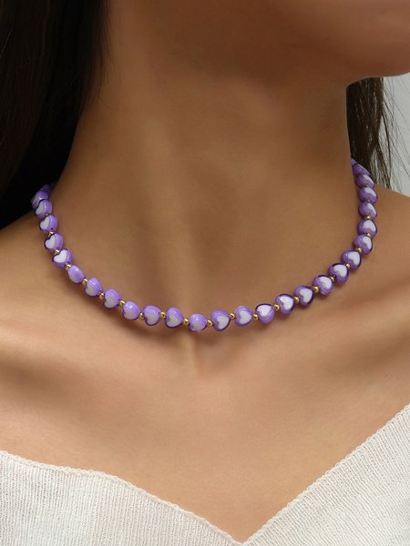 Love Acrylic Beaded Necklace, As picture, Necklaces