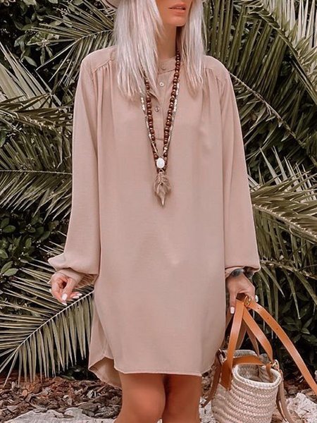 

Simple Loosen Dresses, Pink, Mini Dresses