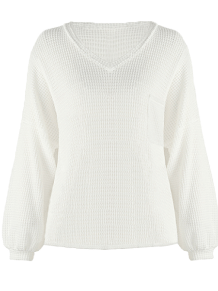 

Scollo a V Spalla Nuda Casuale Top, Colore 1, Blouses & Shirts