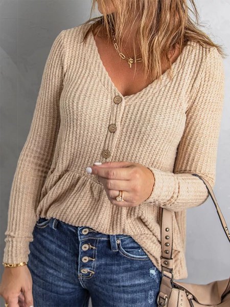 

Waffle Regular Fit Casual Shirts & Tops, Apricot, Tops