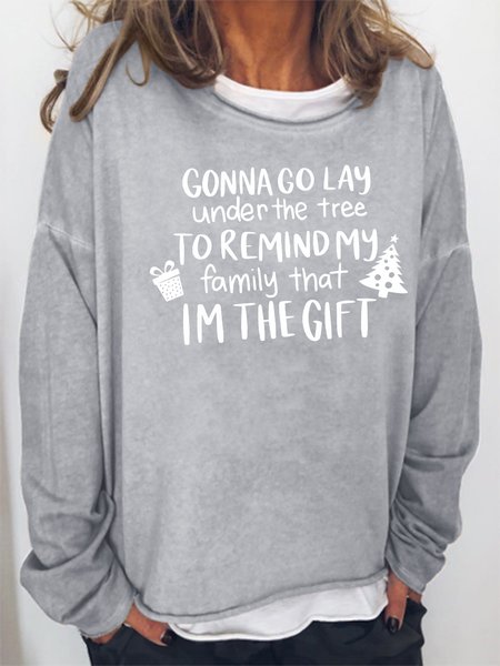 

Gonna Go Lay Under The Christmas Tree Sweatshirt, Gray, Hoodies&Sweatshirts