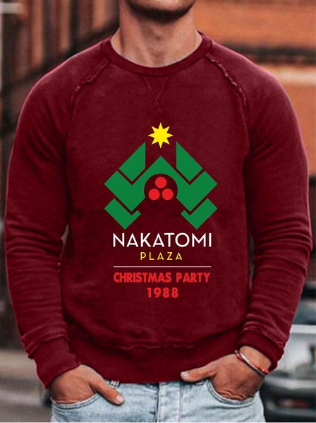 NAKATOMI PLAZA CHRISTMAS PARTY 1988 Game Men's sweatshirt, Red, Hoodies&Sweatshirts