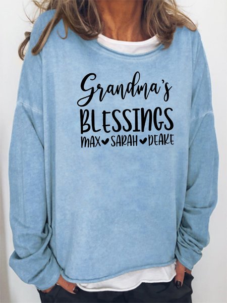

Grandma's Blessing With Names Sweatshirt, Blue, Hoodies&Sweatshirts