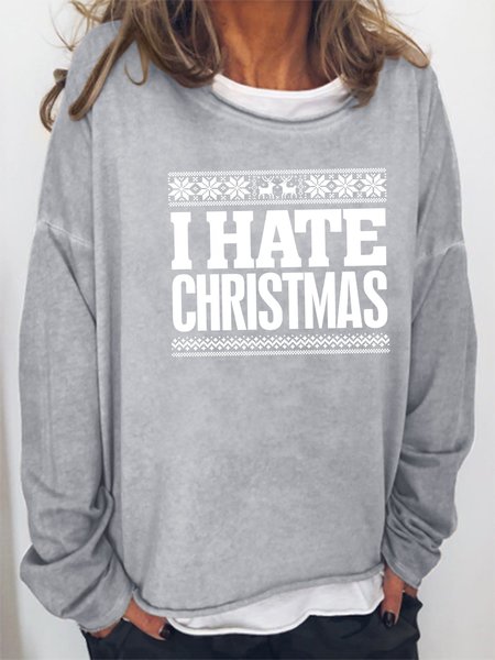 

I Hate Christmas Sweatshirt, Gray, Hoodies&Sweatshirts