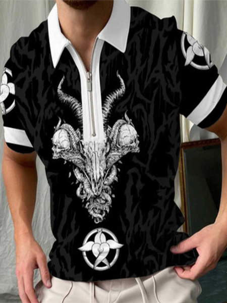 

Letter Casual Polo Shirts & Tops, As picture, Men's t-shirts