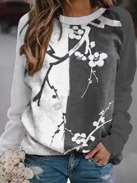 

Plain Casual Regular Fit Shirts & Tops, Light gray, Long sleeve tops