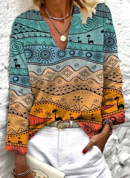 

Hippie Geometric Shirts & Tops, Multicolor, Tops