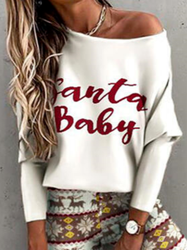 

Scoop Neckline Casual Loosen Sweatshirt, White, Sweatshirts & Hoodies