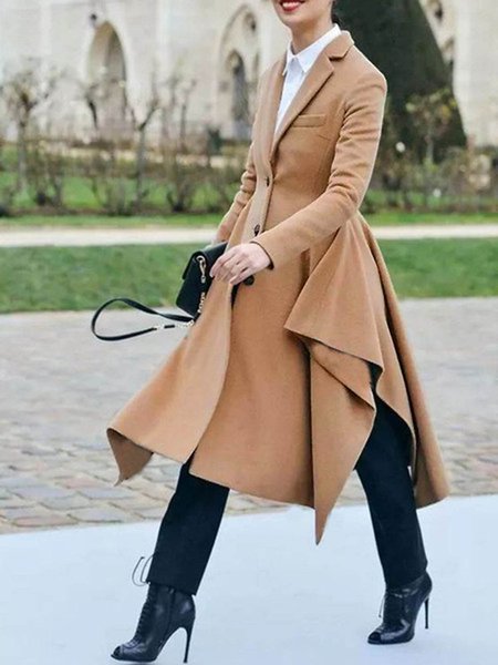 

Flat Collar Outerwear, Khaki, Coats
