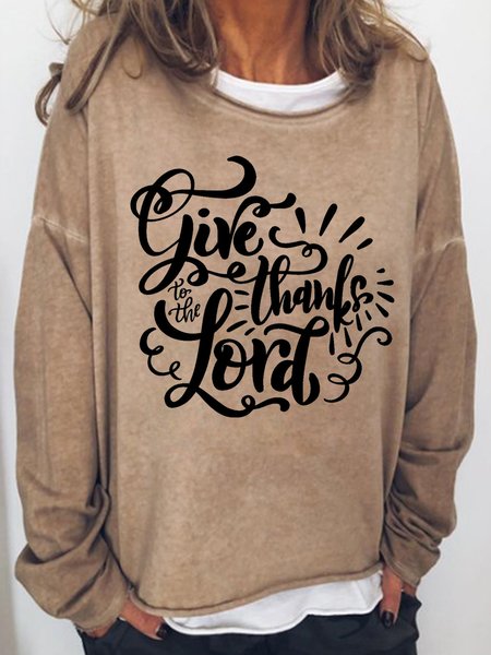 

Give thanks to the Lord Women's Sweatshirt, Light brown, Hoodies&Sweatshirts