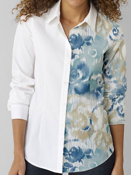 

Floral Casual Loosen Shirts & Tops, Multicolor, Shirts & Blouses