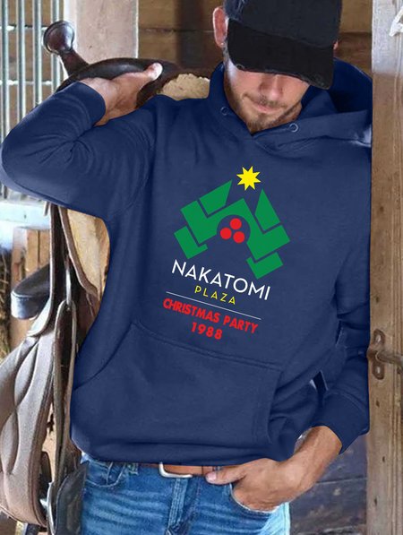 

NAKATOMI PLAZA CHRISTMAS PARTY 1988 Game Men's hooded sweatshirt, Blue, Hoodies&Sweatshirts