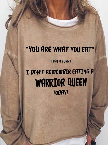 

You Are What You Eat Casual Cotton Blends Sweatshirts, Light brown, Hoodies&Sweatshirts