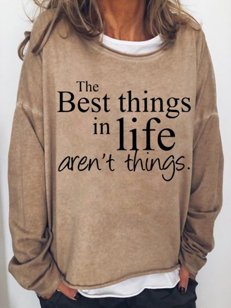 

The best things in life aren't things Women's Sweatshirt, Light brown, Hoodies&Sweatshirts