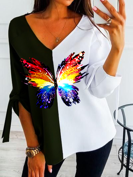 

Casual Butterfly Sweatshirt Color butterfly contrast sweater, Black, Sweatshirts & Hoodies