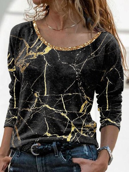 

Off Shoulder Fashion Round Neck Regular Fit Shirts & Tops, Black, Tees & T-shirts