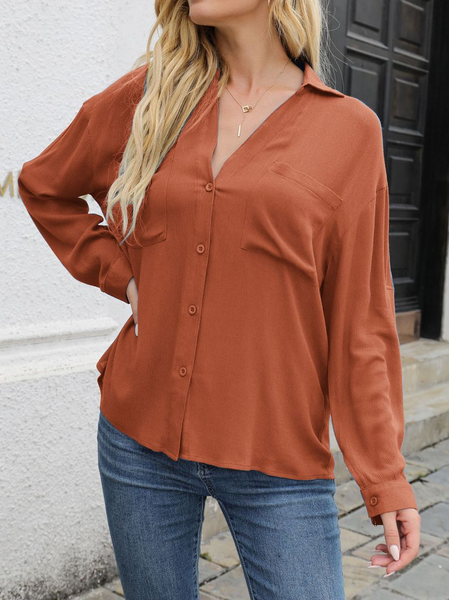 

Plain Vintage Off Shoulder Lapel Shirts & Tops, Rust, Shirts & Blouses