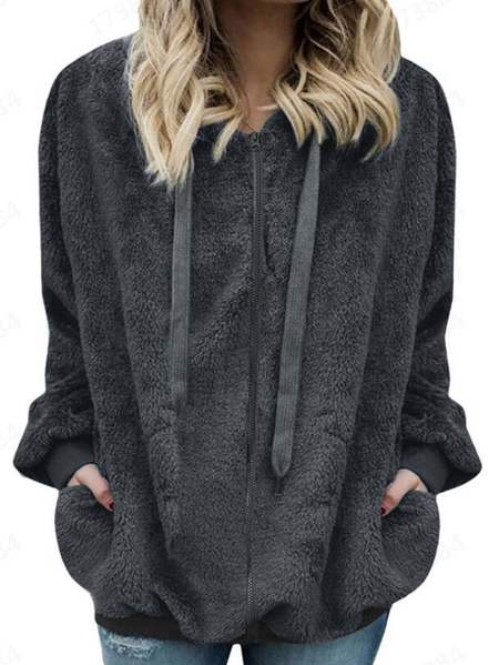

Casual Hooded Outerwear, Gray, Outerwear
