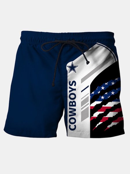 

Cowboys Usa/Us/American Pants, As picture, Men's shorts