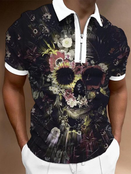 

Floral Short Sleeve Shirts & Tops, As picture, Men's t-shirts