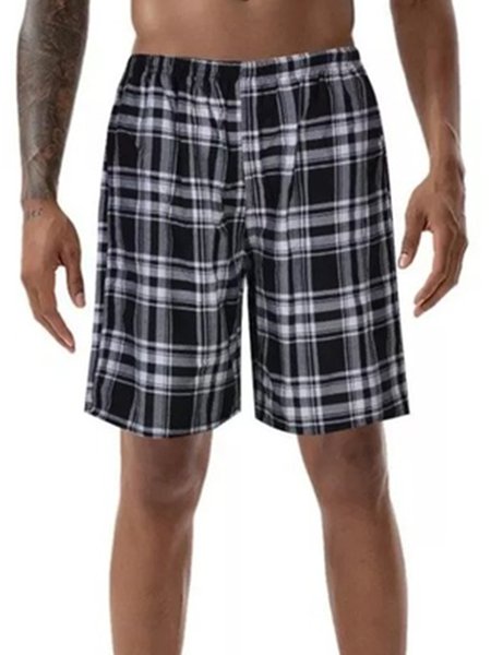 

Striped Pockets Vacation Pants, As picture, Men's shorts