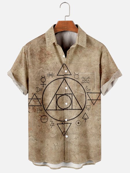 

Vintage Viking Short Sleeve Shirt, Camel, Men's Floral shirt